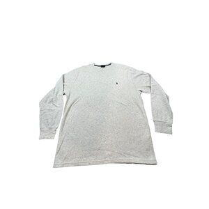 Polo Ralph Lauren Mens 2XL Light Gray Sleepwear Long Sleeve Shirt 100% Cotton